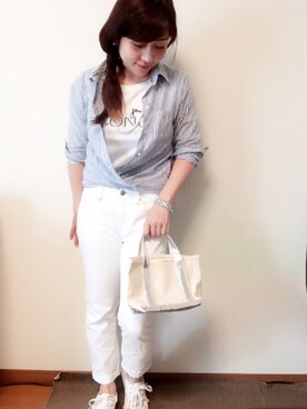「ブルー x ホワイト」｜marさん（レディース・153cm）の夏コーディネート
