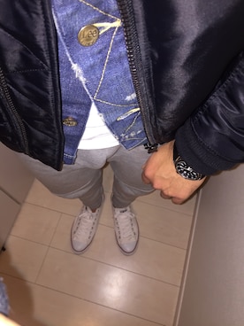 「ALPHA（アルファ）のアイテム（その他アウター）」を使った、豪一さん（メンズ・175cm）の冬コーディネート