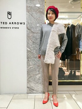 「united arrows」｜「アイテム（ハンチング/ベレー帽）」を使った、UNITED ARROWS アトレ恵比寿 ウィメンズストア STAFFさん（レディース・165cm）の秋コーディネート