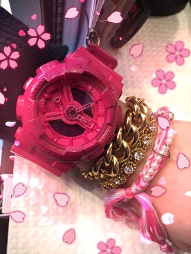 「アイテム（アナログ腕時計、ピンク系）」を使った、Chingさん（メンズ・163cm）の冬コーディネート