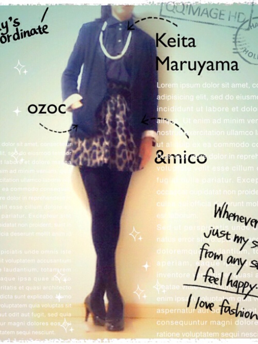 「#ヒョウ柄、KEITA MARUYAMA」｜「OZOCのアイテム（テーラードジャケット、ブラック系）」を使った、NHM さん（レディース・167cm）の春コーディネートの1枚目の写真