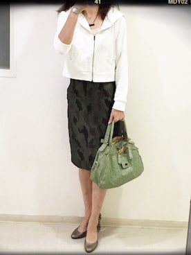 「STYLE DELI（スタイルデリ）のアイテム（パーカー）」を使った、NHM さん（レディース・167cm）の秋コーディネート