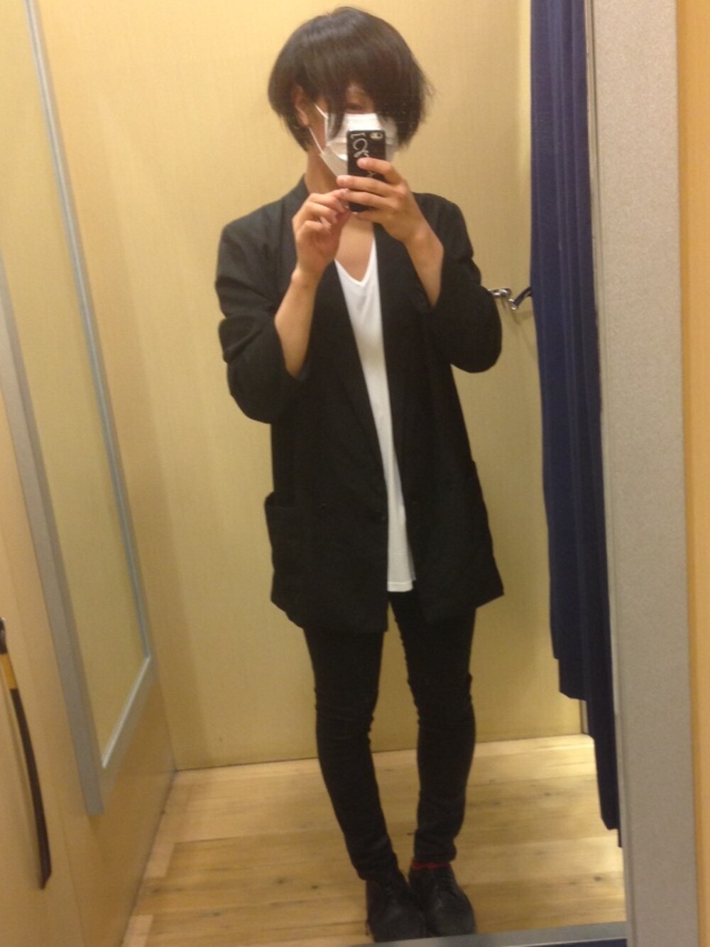 「古着、Dr.Martens、cheap monday、journal standard」｜「CHEAP MONDAYのアイテム（その他パンツ、ブラック系）」を使った、こじまともひこさん（メンズ・172cm）の夏コーディネートの1枚目の写真