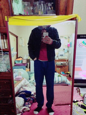 「アイテム（パーカー）」を使った、れーーーーーーいさん（メンズ・170cm・10代）の冬コーディネート