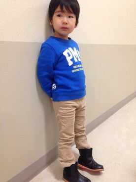 「アイテム（ブーツ）」を使った、SHINOさん（キッズ・100cm）の冬コーディネート