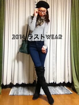 「ぺプラムトップス」｜「アイテム（その他アウター）」を使った、Raiさん（レディース・171cm）の冬コーディネート