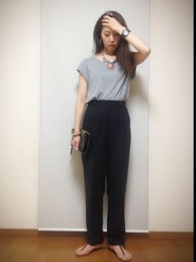 「大ぶりアクセサリー」｜「アイテム（その他）」を使った、Raiさん（レディース・171cm）の夏コーディネート