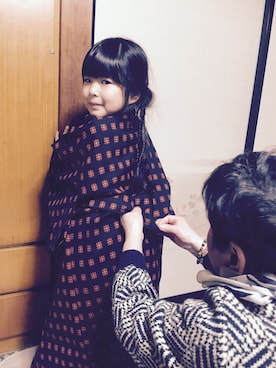 「ルームウェア」｜「アイテム（浴衣）」を使った、アツナナさん（キッズ・110cm）の冬コーディネート