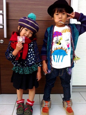 「おめかしコーデ」｜アツナナさん（キッズ・110cm）の春コーディネート