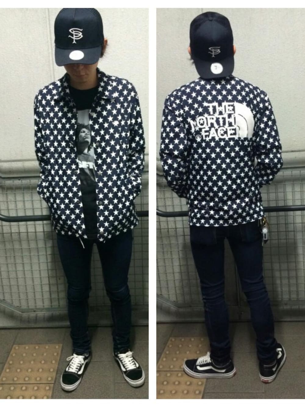 「supreme、VANS、cheap monday、FTC、SOPHNET」｜「Supreme のアイテム（ナイロンジャケット、ブルー系）」を使った、1+A2さん（メンズ・174cm）の夏コーディネートの1枚目の写真