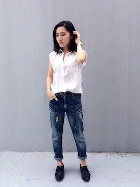 「NO216（ナンバー216）のアイテム」を使った、Aimeeさん（レディース・155cm）の春コーディネート