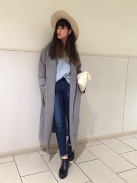 「OZOC（オゾック）のアイテム（ジャケット/アウター）」を使った、OZOC_officialさん（レディース・156cm）の冬コーディネート