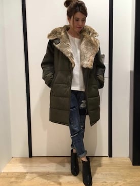 「OZOC（オゾック）のアイテム（ジャケット/アウター）」を使った、OZOC_officialさん（レディース・160cm）の冬コーディネート