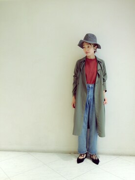 「Another Edition」｜「アイテム（トレンチコート）」を使った、TASAKI HIROMIさん（レディース・166cm）の秋コーディネート