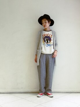 「Another Edition」｜「アイテム（スラックス）」を使った、TASAKI HIROMIさん（レディース・165cm）の秋コーディネート