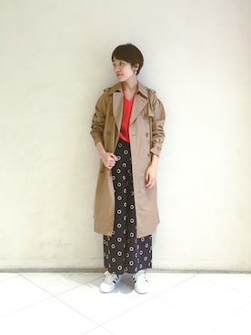 「Another Edition」｜「アイテム（トレンチコート）」を使った、TASAKI HIROMIさん（レディース・165cm）の冬コーディネート