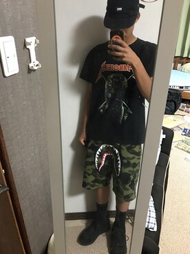 「FTC（エフティーシー）のアイテム（キャップ）」を使った、bapeさん（メンズ・169cm）の秋コーディネート