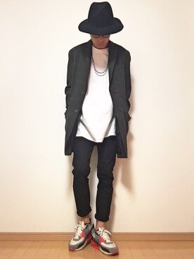 「服バカ」｜「アイテム（チェスターコート）」を使った、D-sukeさん（メンズ・170cm）の秋コーディネート