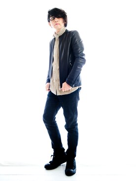 「08sircus（ゼロエイトサーカス）のアイテム（その他）」を使った、えてるさん（メンズ・159cm）の冬コーディネート