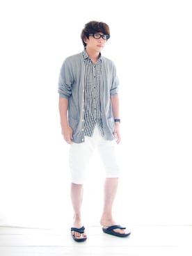 「BOYCOTT（ボイコット）のアイテム（パンツ）」を使った、えてるさん（メンズ・159cm）の夏コーディネート