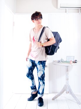 「CONVERSE（コンバース）のCONVERSE コンバース ジャック パーセル / JACK PURCEL（スニーカー）」を使った、えてるさん（メンズ・159cm）の夏コーディネート