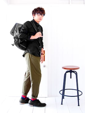 「STUDIOUS SELECT（ステュディオスセレクト）のアイテム（トップス）」を使った、えてるさん（メンズ・159cm）の秋コーディネート