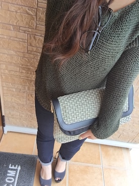 「ぽっちゃり、スキニーデニム」｜「アイテム（バッグ）」を使った、i_am_shiiiiiさん（レディース・154cm）の冬コーディネート