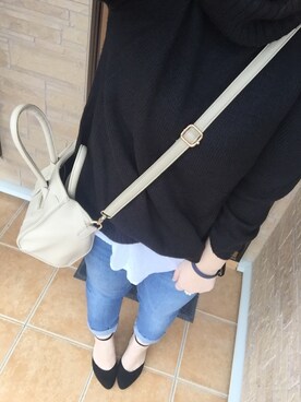 「AZUL by moussy（アズールバイマウジー）のアイテム（タンクトップ）」を使った、i_am_shiiiiiさん（レディース・154cm）の冬コーディネート
