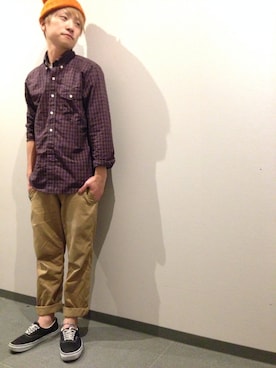 「VANS（バンズ）のアイテム（スニーカー、ブラック系）」を使った、SARAJU umedaさんの秋コーディネート