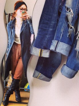 「Johnbull Private labo（ジョンブルプライベートラボ）のアイテム（デニムジャケット）」を使った、Saako…☺︎♡さん（レディース・155cm）の春コーディネート