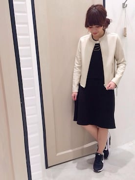 「UNRELISH」｜「アイテム（ライダースジャケット）」を使った、Sakurai Miuさん（レディース・158cm）の冬コーディネート