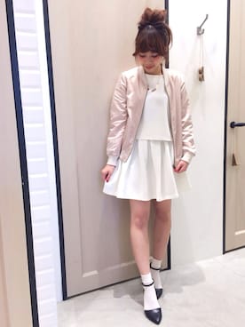 「UNRELISH」｜「アイテム（ブルゾン）」を使った、Sakurai Miuさん（レディース・158cm）の春コーディネート