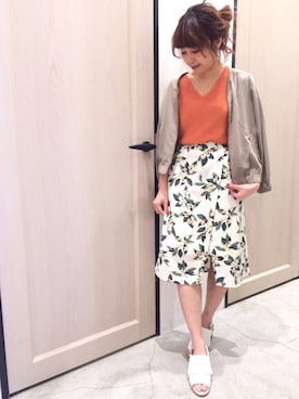 「リゾートスタイル」｜「アイテム（ブルゾン）」を使った、Sakurai Miuさん（レディース・158cm）の春コーディネート