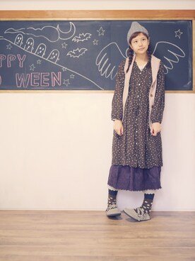 「B.L.U.E（ビーエルユーイー）のアイテム（ワンピース/ドレス）」を使った、まいみさん（レディース・164cm）の秋コーディネート