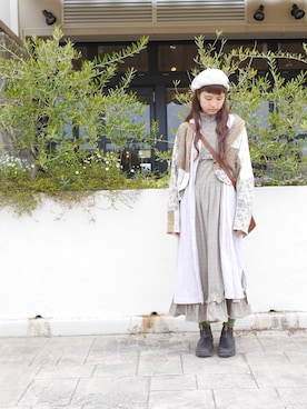 「KAPITAL（キャピタル）のアイテム（その他アウター）」を使った、まいみさん（レディース・164cm）の春コーディネート