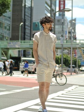「Time is on（タイムイズオン）のアイテム」を使った、Timeisonさん（メンズ・178cm）の夏コーディネート