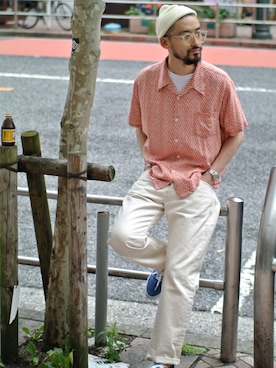 「Time is on（タイムイズオン）のアイテム」を使った、Timeisonさん（メンズ・177cm）の春コーディネート