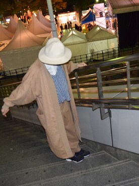 「栄」｜「アイテム（その他アウター）」を使った、kiyoma.さん（レディース・163cm）の秋コーディネート