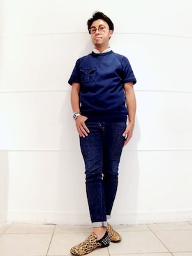 「soe shirts（ソーイシャツ）のアイテム（トップス）」を使った、kamichanさん（メンズ・167cm）の秋コーディネート