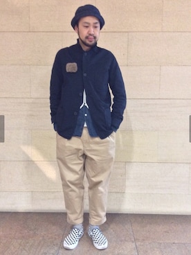 「BEAMS PLUS（ビームスプラス）のアイテム（帽子）」を使った、Ikuo Mitaniさん（メンズ・171cm）の春コーディネート