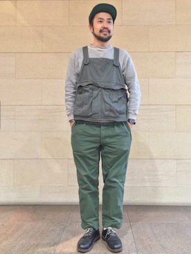 「アイテム（ベスト）」を使った、Ikuo Mitaniさん（メンズ・171cm）の秋コーディネート