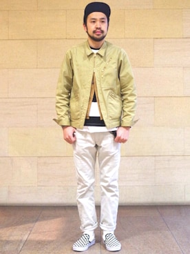 「アイテム（ブルゾン）」を使った、Ikuo Mitaniさん（メンズ・171cm）の冬コーディネート