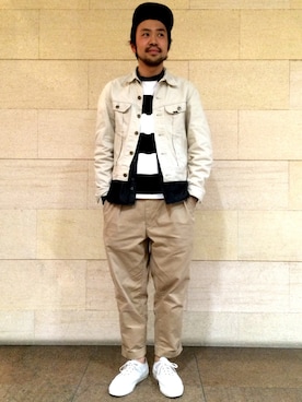 「BEAMS PLUS（ビームスプラス）のアイテム（パンツ）」を使った、Ikuo Mitaniさん（メンズ・171cm）の春コーディネート
