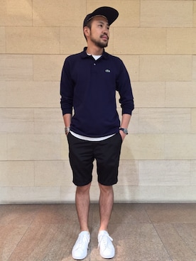 「アイテム（スラックス）」を使った、Ikuo Mitaniさん（メンズ・171cm）の夏コーディネート