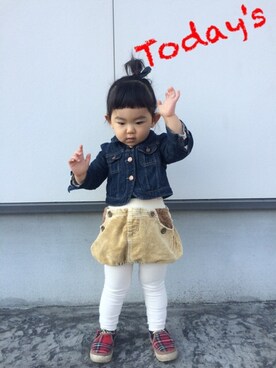 「フリマ」｜「アイテム（ジャケット/アウター）」を使った、.Hi-hi-hi-さん（キッズ・90cm）の冬コーディネート