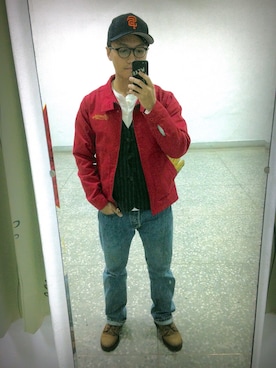 「PROVIDERのアイテム（ジャケット/アウター）」を使った、Frank Liuさん（メンズ・169cm）の冬コーディネート