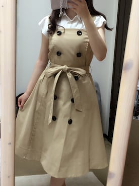 「トレンチワンピ」｜🍎りんご🍎さん（レディース・152cm）の夏コーディネート