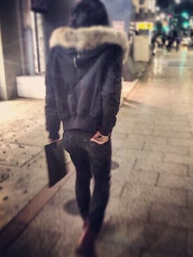 「SAINT LAURENT PARIS（サンローランパリ）のアイテム（ブルゾン）」を使った、ASUさん（メンズ・170cm）の冬コーディネート