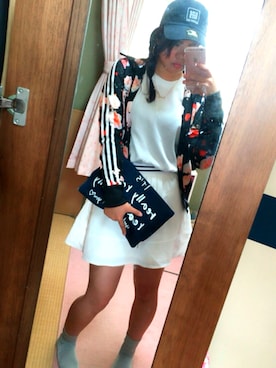 「ショッピング」｜「アイテム（ブルゾン）」を使った、satoko toyofukuさん（レディース・157cm）の春コーディネート