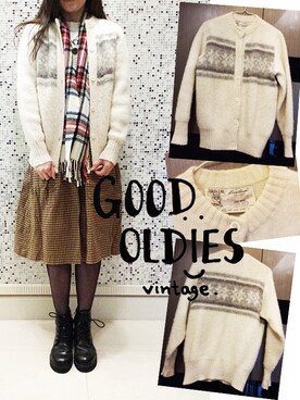「70s」｜「アイテム（ダッフルコート）」を使った、Good Oldies Vintageさん（レディース・162cm）の秋コーディネート